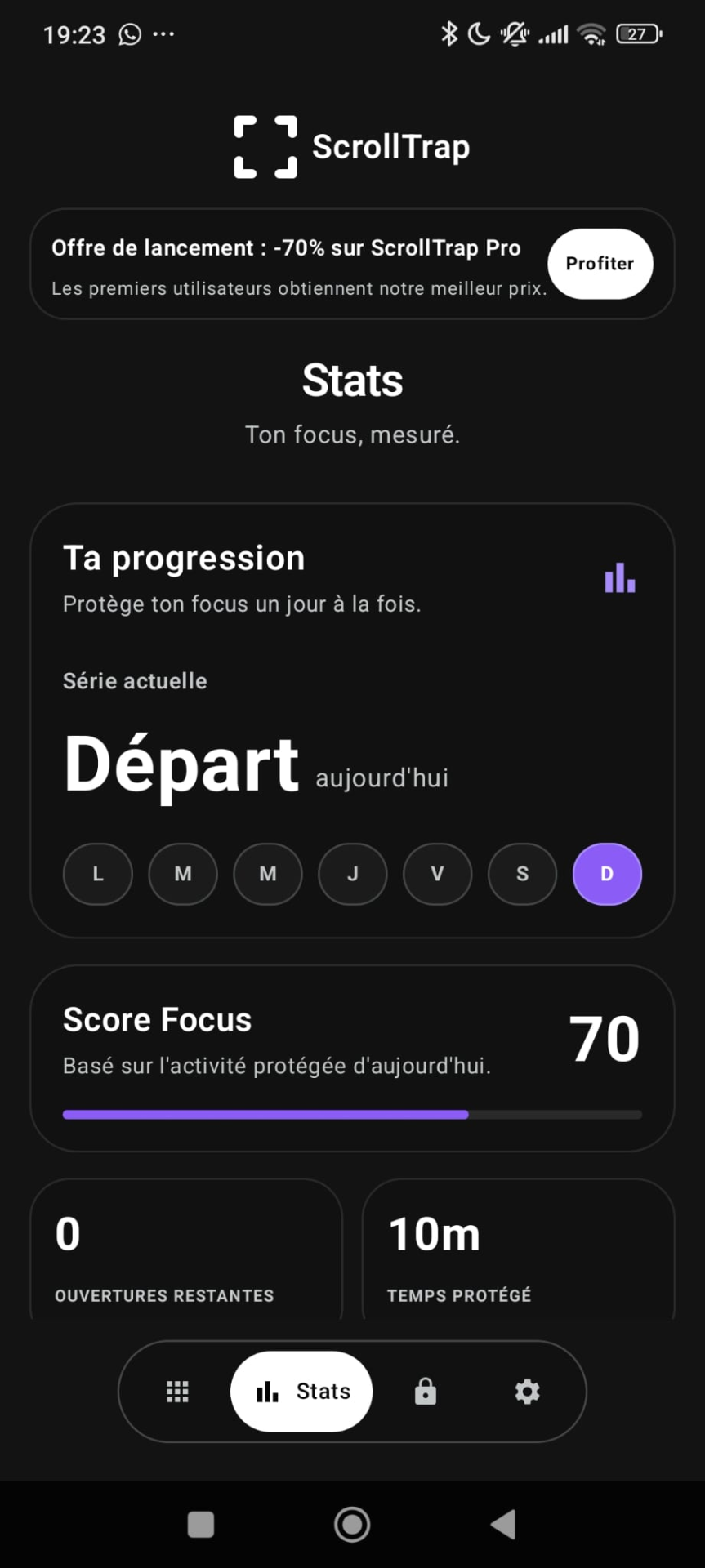 Stats screen